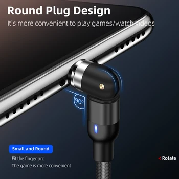 2020 Нов Магнитен Кабел със Завъртане На 3A 540 градуса Кабел Micro USB Type C Магнитен Кабел За iPhone 11 Pro Max Samsung Line