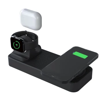  3 В 1 зарядно устройство, Безжична зарядно устройство ще захранване на Докинг станция За Iphone 12 Pro Max Зарядно Устройство за Мобилен Телефон, Зарядно За Apple Watch Airpods