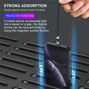  540 Въртящ се Магнитен кабел за iPhone Тип C Микрокабель Бързо Зареждане на Магнитното Зарядно устройство за телефон за iPhone 12 11 pro Huawei, Xiaomi