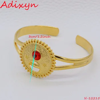  Adixyn Гривни от червен Камък Дубай За жени Златист Цвят Етиопски Гривна/Гривна Модни Африкански Арабски Подаръци N-12214