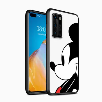  Disney Мини маус Мики Черен за Huawei P40 P30 P20 P10 Pro Lite E Plus 4G 5G P8 P9 Lite P Smart Z S Плюс Мек Черен калъф за вашия телефон