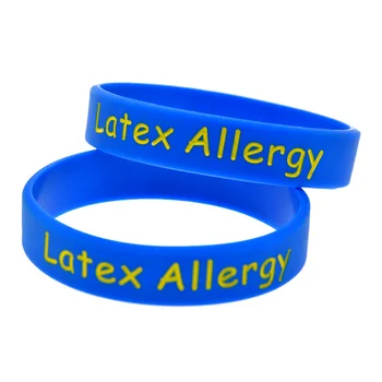  OBH 1БР Предупреждение за Алергия към Латекс, Силикон Гривна за деца 5 Цвята