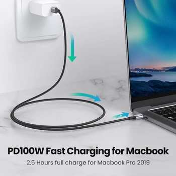  UGREEN 100 W C USB към USB C Кабел за MacBook MateBook Samsung Galaxy S9 PD100W 5A QC4.0 Бързо Зареждане на USB Кабел Тип C