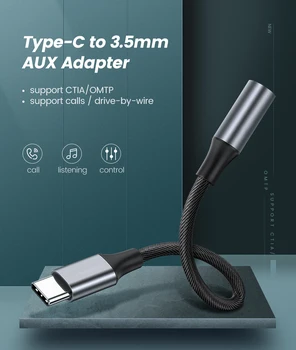 USB Тип c до 3,5 USB конектор C до 3,5 мм Адаптер за Слушалки Аудио AUX вход 3.5 ММ Жак-Конвертор за Huawei, Xiaomi OnePlus Кабо Конвертор