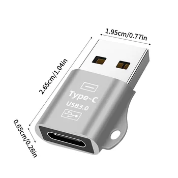  Адаптер за зареждане на Мини-телефон USB конвертор тип C Преносим Адаптер USB 3.0 от алуминиева сплав
