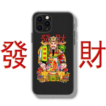  китайското традиционното изображение прозрачен прозрачен калъф за телефон за iphone 11 pro max 12 мини мека делото калъфи за iphone plus 8 xr