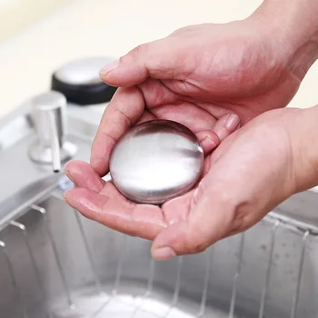  Овална сапун за почистване на неръждаема стомана кръг Премахване на миризмата на метал Голям Държач за сапун за източване