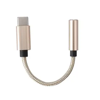  Сплетен Адаптер за слушалки USB Type C до 3,5 AUX аудио кабел USB C до 3,5 мм Конвертор слушалки За Xiaomi Huawei USBC Адаптер