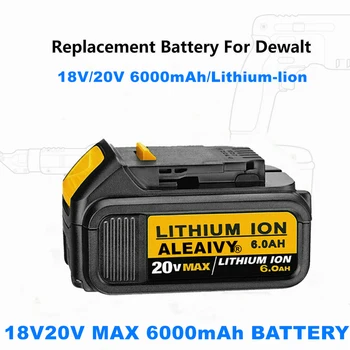  18 6.0 А МАКС XR Батерия Подмяна на електрически инструменти за DeWalt DCB184 DCB181 DCB182 DCB200 20 В 6A 18 Волта 18 батерия със зарядно устройство
