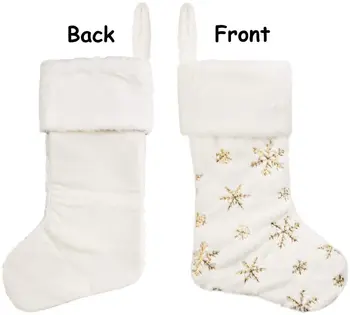  18x45 см Коледни Чорапи 2 цветни Снежинки Стилове Чорапи на Дядо Коледа Детски Подаръци Ноел весела Коледа Интериор За Дома 2022