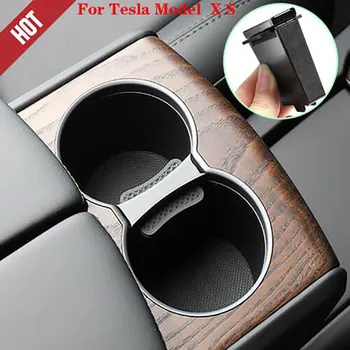  1бр поставка за Чаши Модел X S Слот приплъзване Черен Автомобилен Скоба Държач за чаши на централната горивото държач за карти с памет Стопор за ограничителните затягане на Tesla