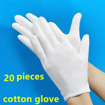  20 БР Дебела в памучна ръкавица за почистване на градината, защитен на ръце в къщи, S, L, XL, бял градински джина, guantes, jardineria, рукавица, бар