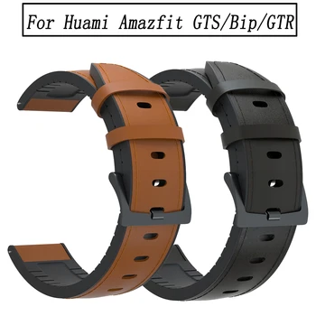  20 мм и Каишка за часовник Huami Amazfit GTS / GTR 42 мм и Каишка от естествена кожа, Силикон Гривна Каишка за часовник amazfit bip каишка