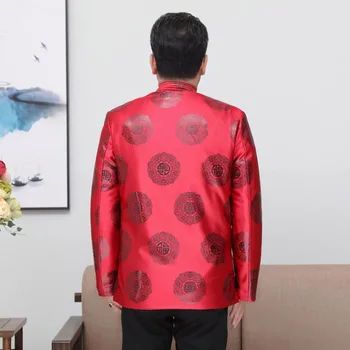  2018 Зимни Нова Мъжки дрехи за по-възрастните мъже Костюм Тан Традиционен Китайски Дебели Палта Яке Парк На рождения Ден на Китайската Нова година Подарък
