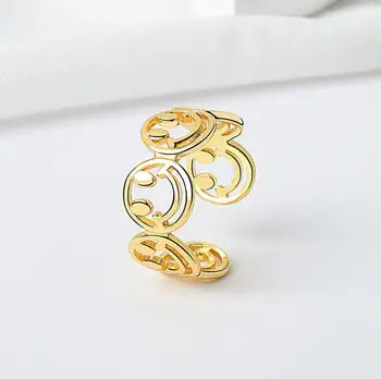  2020 Модни дамски творчески емотикони Златен Пръстен Модни Модерен дамски Сватбени и Годежни пръстени, Бижута Пръстен Дамски пръстен