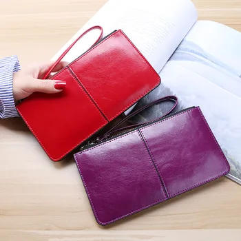  2021 Луксозен женски Дамски портфейл от изкуствена кожа, Дълга дамска чанта за мобилен телефон Чанта за карти Чанта Модерен удобен портфейл за жени