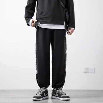  2021 Мъжки зреещи голям размер Корея градинска дрехи Спортни панталони за джогинг Мъжки Ежедневни хип-хоп Дамски модерен панталон с принтом 5XL