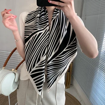 2021 нов пролетен женски шал качество шал от естествена коприна модерен шал шал плажен слънцезащитен крем чанта, шал шал 90 см*90 см