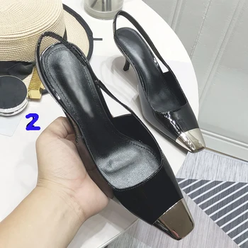  2022 най-доброто качество на модни дамски обувки заводска цена на едро Класически сандали на висок ток с квадратни пръсти, Модни дамски обувки