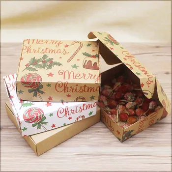 20pcs 14,5*11*4 см голям е размерът на подарък кутии крафт празни бонбони сватбени сувенири кутия с Коледа подаръци опаковка дисплей хартиена кутия