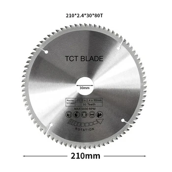  210 мм 80 Зъбите Дискова дискова пила От твердосплавной легирана стомана За Дървообработващи въртящи се инструменти от дърво и Алуминий