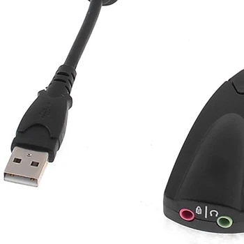  3,5 мм Жак за слушалки с Микрофон 7.1-канален USB 2.0 Кабел-адаптер за 3D-звукова карта