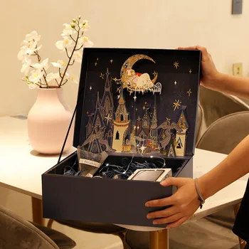  3D Щампована Стерео Подарък кутия с панделка Висококачествени Големи Кутии Подарък за Рожден Ден, Свети Валентин, Коледа Креативна Опаковка на Подарък на Детето