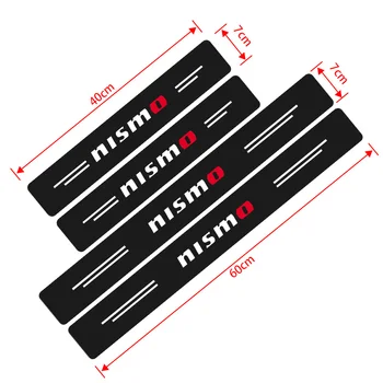  4 бр. Защитен стикер на прага на автомобила Фолио за защита от стъпки, Етикети за Nissan Nismo X-trail Almera Qashqai Tiida Teana Автомобилни аксесоари
