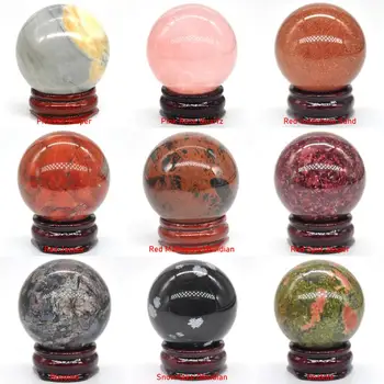  40 ММ Естествени Скъпоценни Камъни Топка Лечебните Кристали за Декорация на Дома, Рейки Wicca Чакра Камъни Обхвата на Камъни Минерален Камък Масаж Глобус