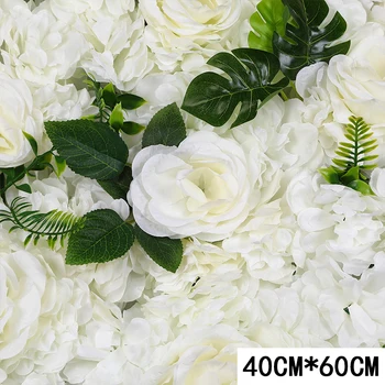  40x60 см Коприна Роза Шампанско Изкуствени Цветя, направи си САМ Сватбена Украса Цветни Стенни Панели Романтична Сватбена Фон Декор