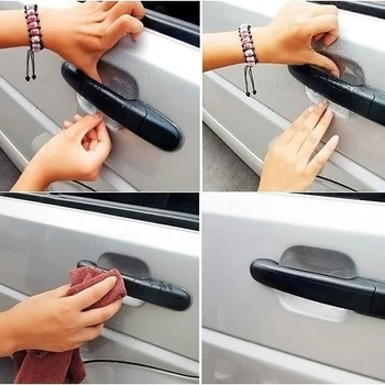  4шт Универсална Невидима Дръжката на Вратата на Колата Драскотини Автомобилни Разтърсване Защитни Винил screen Protectors за Защита на Дръжки на Автомобила