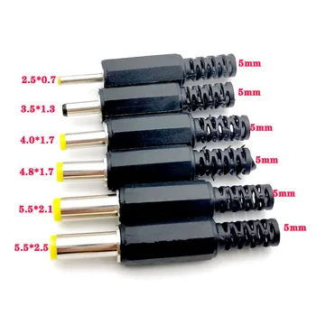  5 Бр. Жак захранване dc Plug адаптер Конектор 5.5x2.1 мм 5.5x2.5 мм 4.8x1.7 мм 4.0x1.7 мм 3.5x1.3 мм 2.5x0.7 мм 2.0x0.6 мм