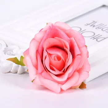  7 СМ Романтични Копринени Рози от Изкуствени Цветя на Главата САМ Венец Ръчно изработени Занаятчийски принадлежности Фалшиви Цветя за Сватба, Украса на домашно парти