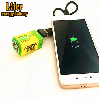  9 В 6F22 USB 1200 mah Lipo акумулаторна литиево-йонна батерия за пожароизвестяване безжичен микрофон, Китара Банка захранване за мобилен телефон