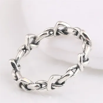  925 сребро модерен пръстен с възли на Сърцето Емоционална Връзка Пръстени За жени, Подарък за сватба Изискани бижута