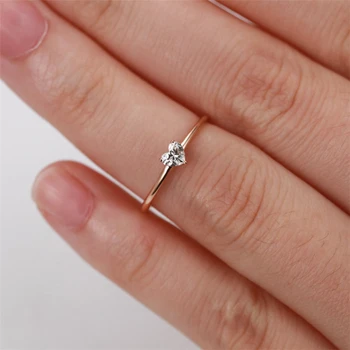  Ailodo Елегантен пръстен с кубическим цирконием за жени Просто мода Вечерни Сватбени Пръстени Дамски пръстени за пръстите на Бижута Подарък за момичета