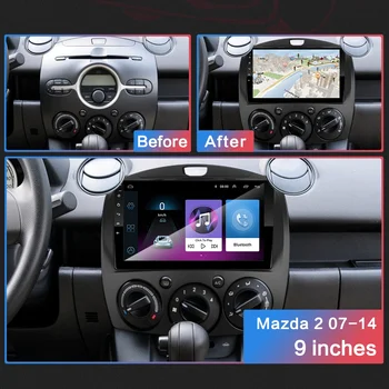  Android 9,0 2 Г+32 Г Авто Радио, Мултимедиен плейър за MAZDA 2 Mazda2 2007 2008 2009-2013 GPS Навигация DVD 2din Авторадио