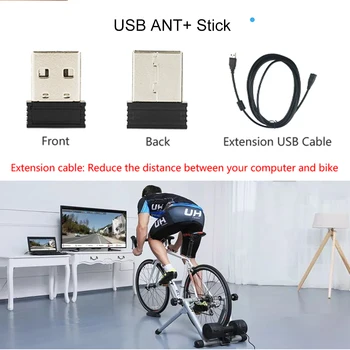  Cyclus ANT+ USB Устройство Безжичен Предавател Приемник Ключ Удлинительный Кабел Колоездене Аксесоари за Велосипеди за Адаптер Garmin Zwift