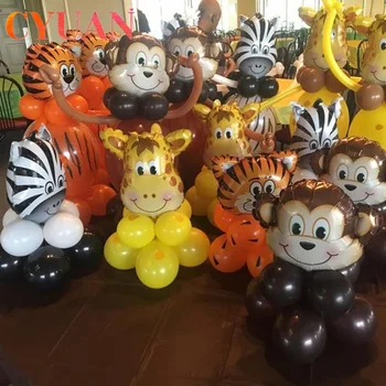  CYUAN Джунгла Животни Балон Набор от Украса За Рожден Ден Детски Zoo Сафари Животни Балони Джунглата Украси за партита