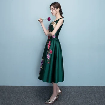  DongCMY 2021New Модни бандажные рокли за бала Зелени елегантни цветя на Кратко-секси вечерна рокля