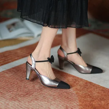  FEDONAS Пеперуда Възел Дамски сандали Модни обувки от естествена кожа на висок ток, Обувки-лодка 2021 Годишен Нощен клуб Танцови обувки за партита Жена