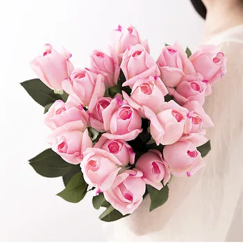  Floace 15 бр./лот букет от розови цветя Кралска роза престижна изкуствени цветя копринени цветя рози домашно сватбена украса