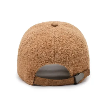  FS 2021 Кафяво-бежовата Луксозна дамска зимна шапка Топла плюшен мъжка бейзболна шапка с регулируема цип Хип-хоп шапки Casquette Homme