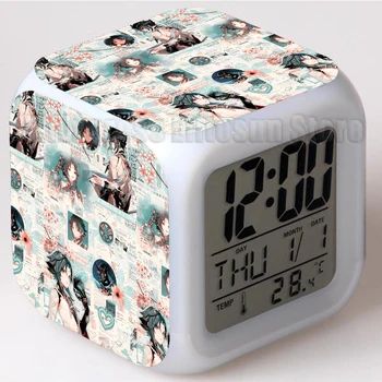  Genshin Strike alarm clock Фигурка Цветни променящ се Цвят LED Аларма Гореща Игра за Детски Подаръци, Играчки