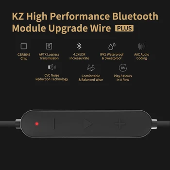 KZ Водоустойчив Модул за Слушалки Bluetooth с Aptx 4.2 Безжичен Кабел за Обновяване на ZSX ZS10Pro ZSNPro AS16 AS12 AS10 ZST ZS3 C12 MMCX