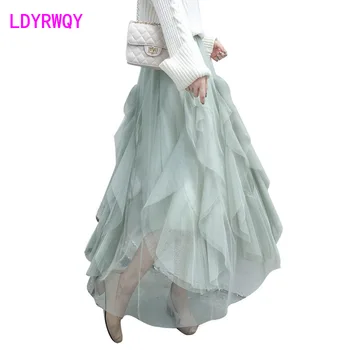  [LDYRWQY] на Окото пола За жените Есен-зима Корейски плътен цвят Несъвършена дълга бална рокля от щиколотку Однотонное всекидневното