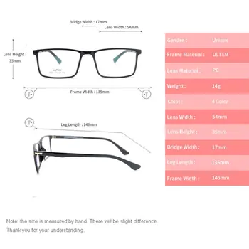  LUCIDIE Реколта Квадратни Женски компютърни очила в рамки Оптични очила за очите Рамки за мъже Очила с прозрачни лещи Ретро Очила