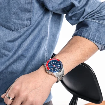 NAVIFORCE най-Добрите маркови часовници за мъже с Ежедневни Бизнес ръчен часовник Мъжки Кварцов часовник с дата от Неръждаема стомана Водоустойчив мъжки часовник