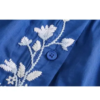  Nlzgmsj Za За жени 2021 Модни ивици Сладък Свободни ленени блузи Реколта с дълъг ръкав копчета Дамски ризи, Шикозни Блузи 202108