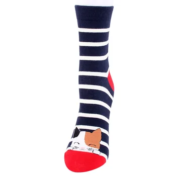  Qisin 1 чифт модни чорапи За жени за момичета Ежедневни шарени памучни дамски чорапи с принтом котки Harajuku Skarpetki Calcetines Mujer Гореща разпродажба